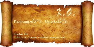 Kolompár Oszkár névjegykártya